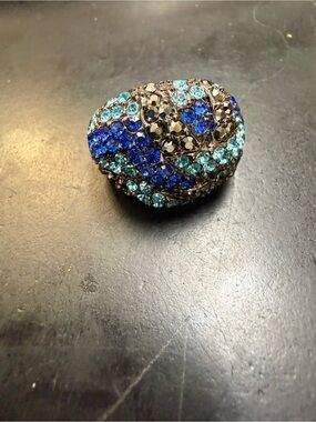 Park Lane Blue Crystal Heart Cocktail Ring